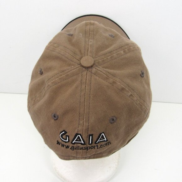 GAIA gaiasport.com Embroidered Sea Turtle Logo Men Brown Adj Strap Back Cap Hat - Picture 5 of 8